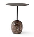 Lato Side Table, Round (Ø 40 cm), Warm Black / Emparador marble