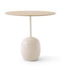 Lato Side Table, Oval (L 50 x W 40 cm), Oak & Crema Diva marble
