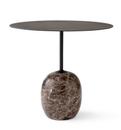 Lato Side Table, Oval (L 50 x W 40 cm), Warm Black / Emparador marble