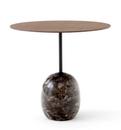 Lato Side Table, Oval (L 50 x W 40 cm), Walnut / Emparador marble
