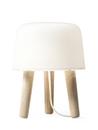 Milk Table Lamp, Untreated ash/white fabric cord