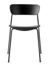 Pavilion Chair, Black laquered Oak, Black powder coated, Without armrests
