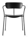 Pavilion Chair, Black laquered Oak, Black powder coated, With armrests