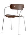 Pavilion Chair, Lacquered walnut, Chrome, With armrests