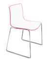 Catifa 46 Sledge, Chrome, Bicoloured, Back red, seat white, Without armrests