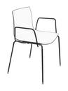 Catifa 46 Tube, Black, Bicoloured, Back anthracite, seat white, With armrests