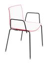 Catifa 46 Tube, Black, Bicoloured, Back red, seat white, With armrests