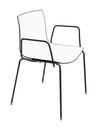 Catifa 46 Tube, Black, Bicoloured, Back black, seat white, With armrests