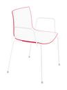 Catifa 46 Tube, White, Bicoloured, Back red, seat white, With armrests