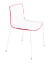 Catifa 46 Tube, White, Bicoloured, Back red, seat white, Without armrests