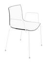 Catifa 46 Tube, White, Bicoloured, Back black, seat white, With armrests