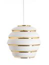 Pendant Lamp A331 Beehive, White, brass plated steel rings