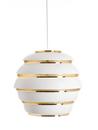 Pendant Lamp A331 Beehive, White, brass plated steel rings