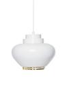 Pendant Lamp A333 Turnip, White, brass plated steel ring