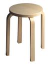 Stool E60, Seat birch veneer, Legs birch clear varnished