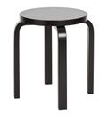 Stool E60, Seat and legs black varnished