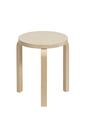 Stool 60, Seat birch veneer, Legs birch clear varnished