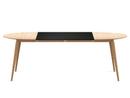 PLAYdinner Round, White oiled oak, L 120-220 cm, MDF black