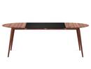 PLAYdinner Round, Oiled walnut, L 120-220 cm, MDF black