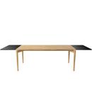 PURE Dining Table, 190 x 85 cm, White oiled oak, With 2 black MDF extension boards (L 190-290 cm)