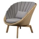 Peacock Lounge Chair, Large flat Weave - Natural, Natté - Taupe