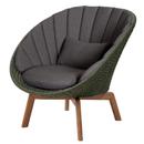 Peacock Lounge Chair, Medium flat soft Rope - Dark green, Focus - Dark grey