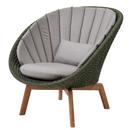 Peacock Lounge Chair, Medium flat soft Rope - Dark green, Natté - Taupe
