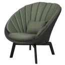 Peacock Lounge Chair, Medium flat soft Rope - Dark grey / Aluminium black, Link - Dark green