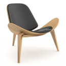 CH07 Shell Chair, Oiled oak, Leather anthracite