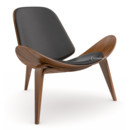 CH07 Shell Chair, Lacquered walnut, Leather anthracite