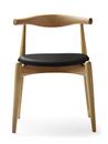 CH20 Elbow Chair, Oiled oak, Leather black