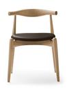 CH20 Elbow Chair, Soaped oak, Leather brown