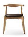 CH20 Elbow Chair, Lacquered oak, Leather brown