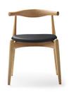 CH20 Elbow Chair, Lacquered oak, Leather anthracite