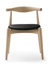 CH20 Elbow Chair, White oiled oak, Leather black