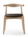 CH20 Elbow Chair, White oiled oak, Leather brown