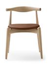CH20 Elbow Chair, White oiled oak, Leather cognac
