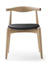 CH20 Elbow Chair, White oiled oak, Leather anthracite