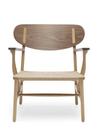 CH22 Lounge Chair, Oiled oak/walnut, natural paper yarn