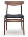 CH23 Dining Chair, Oiled walnut, Black mesh