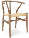CH24 Wishbone Chair, White oiled oak, Nature mesh
