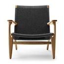 CH25 Lounge Chair, Oiled oak, Black
