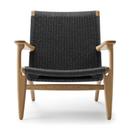 CH25 Lounge Chair, Soaped oak, Black