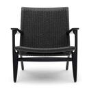 CH25 Lounge Chair, Black lacquered oak, Black
