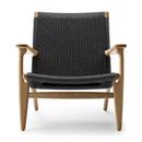 CH25 Lounge Chair, White oiled oak, Black