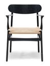CH26 Dining Chair, Black lacquered oak, Natural