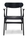 CH26 Dining Chair, Black lacquered oak, Black