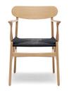 CH26 Dining Chair, White oiled oak, Black