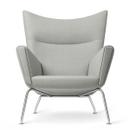 CH445 Wing Chair, Passion - light grey, Without footstool