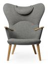 CH78 Mama Bear Chair, Fiord - grey, Oiled oak, With neck pillow